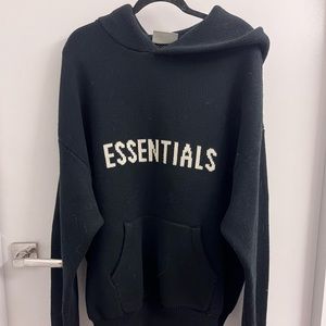 Fear of God | Shirts | Fear Of God Essentials Knit Hoodie Black Size Large  | Poshmark